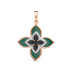 Золотая подвеска с малахитом, фианитами и фианитами