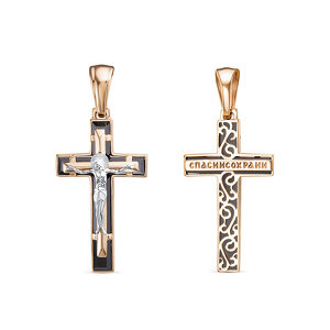 Золотой крест с ониксом, ониксом и ониксом