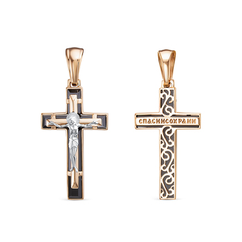 Золотой крест с ониксом, ониксом и ониксом