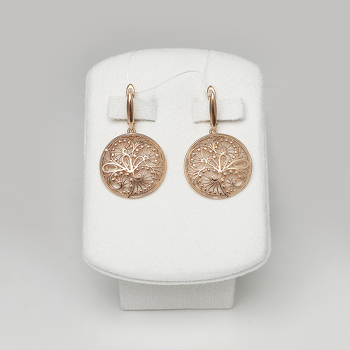 Серьги из ювелирного сплава в золочении