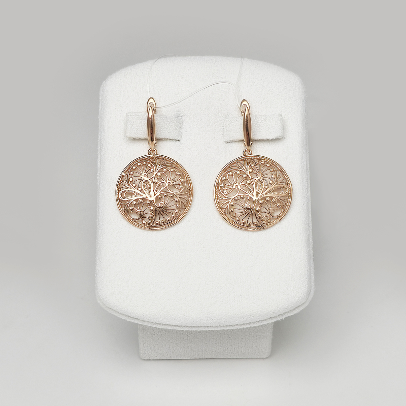 Серьги из ювелирного сплава в золочении