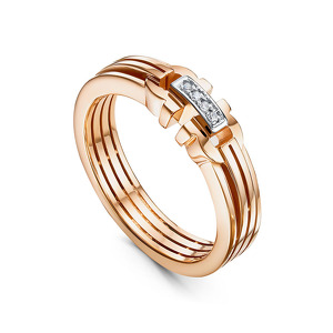 Золотое кольцо с фианитами