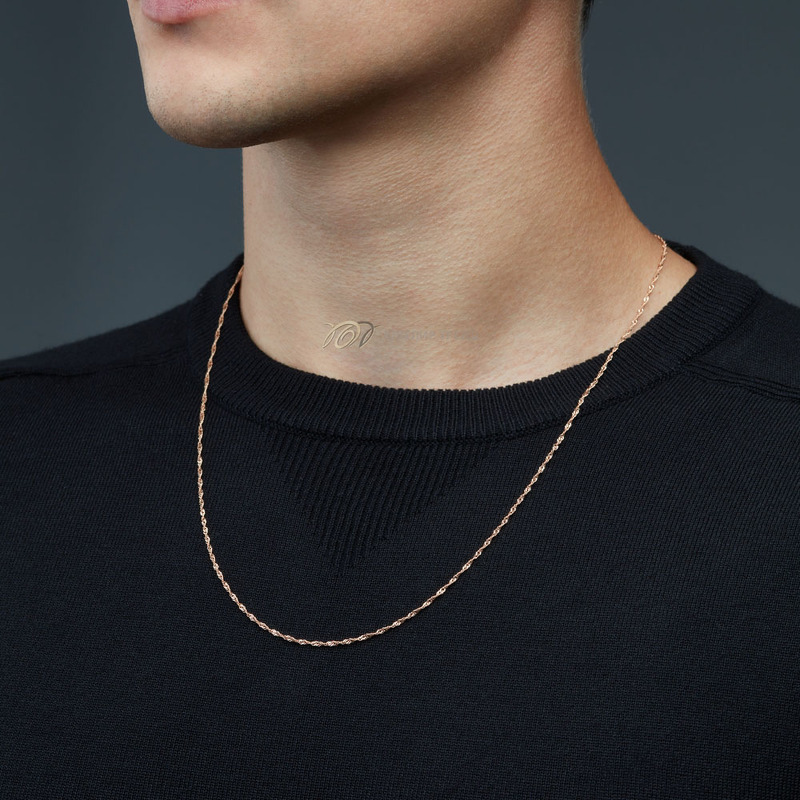 Золотая цепь «Сингапур» с алмазной огранкой