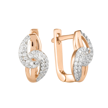 Золотые серьги с фианитами