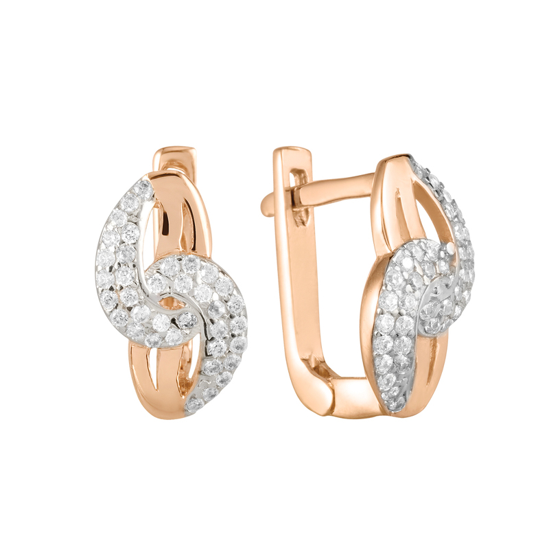 Золотые серьги с фианитами