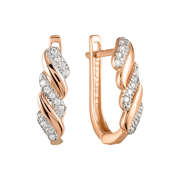 Золотые серьги с фианитами