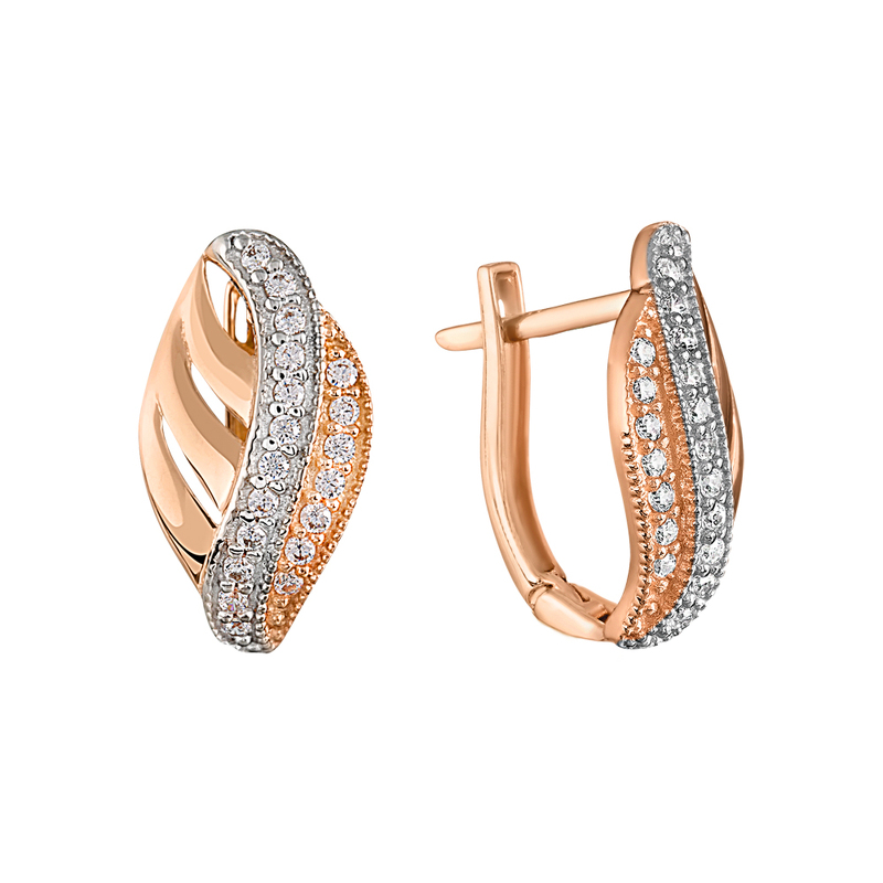 Золотые серьги с фианитами