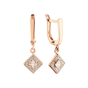 Золотые серьги с фианитами