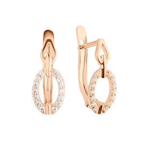 Золотые серьги с фианитами