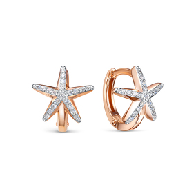 Золотые серьги с фианитами