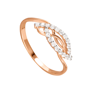 Золотое кольцо с фианитами