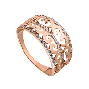 Золотое кольцо с фианитами