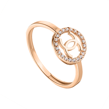 Золотое кольцо с фианитами