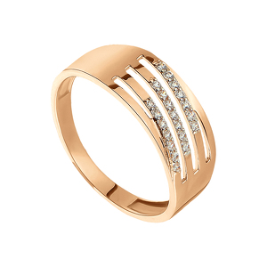 Золотое кольцо с фианитами