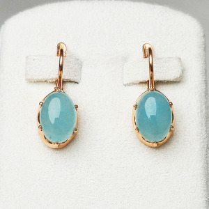 Серебряные серьги с аквамарином