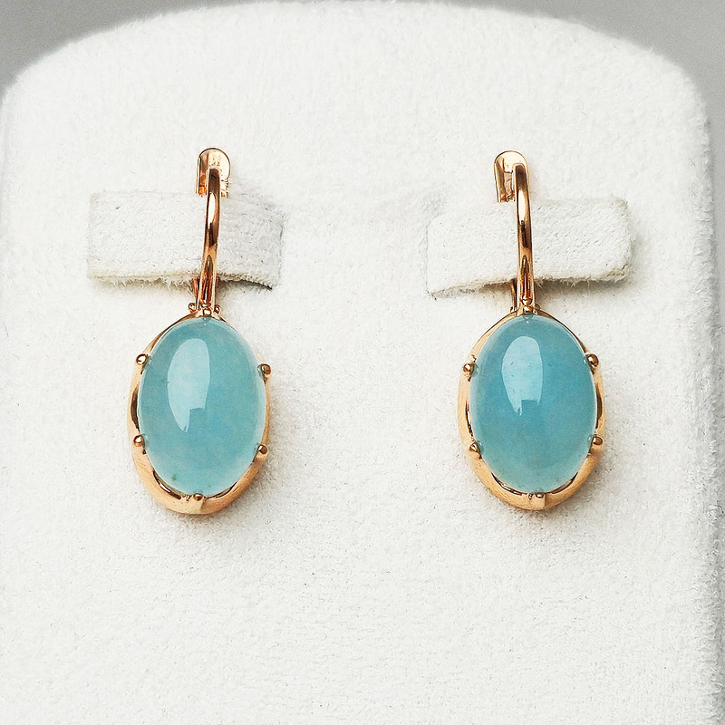 Серебряные серьги с аквамарином