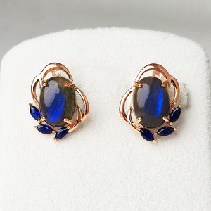 Серебряные серьги с лабрадоритами