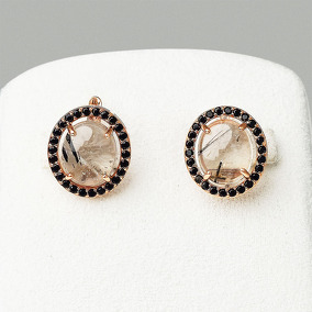 Серебряные серьги с кварцами