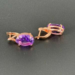 Серебряные серьги с аметистом