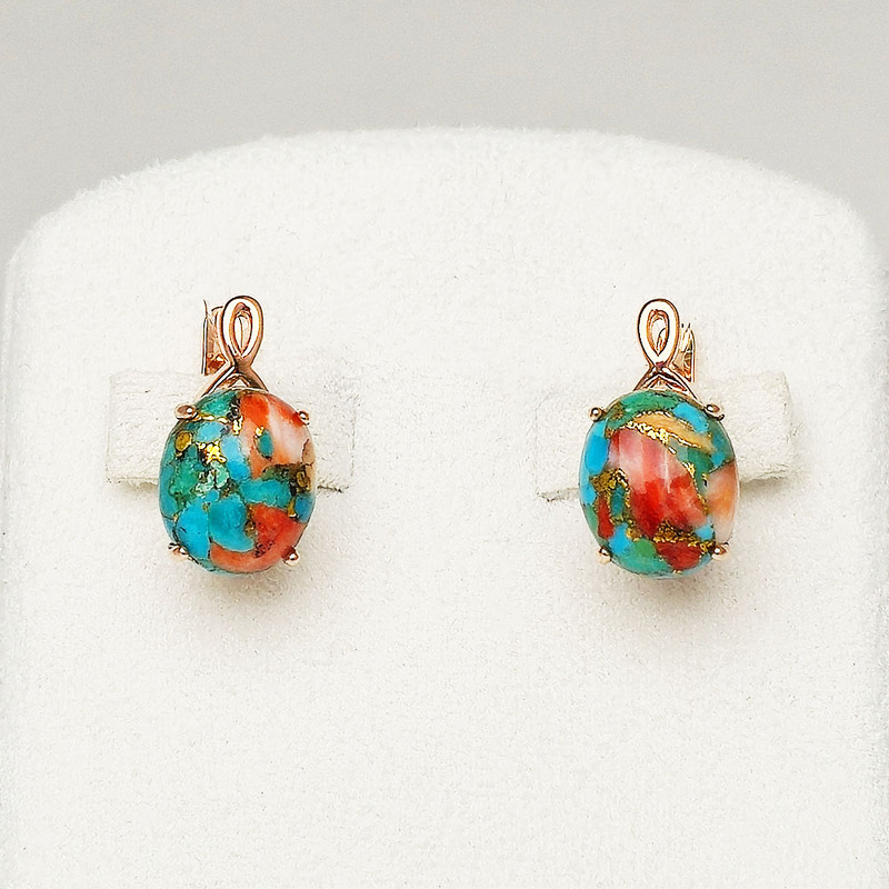 Серебряные серьги с бирюзами