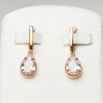 Серебряные серьги с бриллиантом синт.