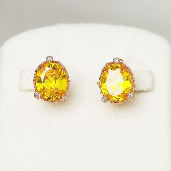 Серебряные серьги с бриллиантами