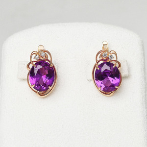 Серебряные серьги с александритами