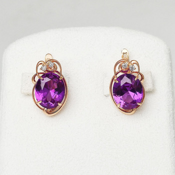 Серебряные серьги с александритами