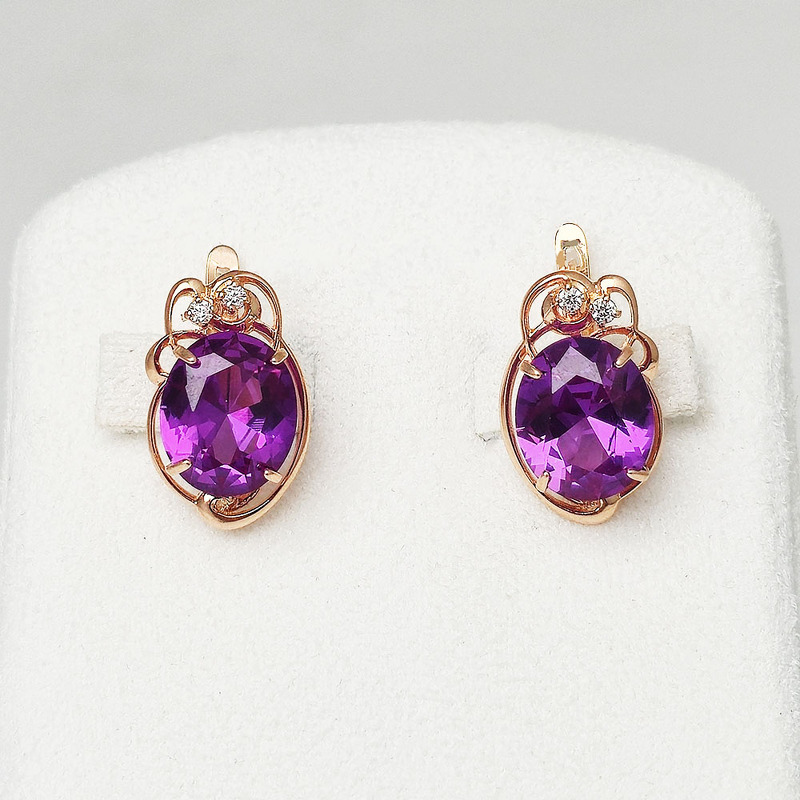 Серебряные серьги с александритами