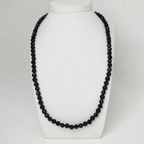 20-ТУР-003 бусы турмалин-шерл чёрный, шар грань 6м