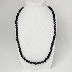 20-ТУР-003 бусы турмалин-шерл чёрный, шар грань 6м