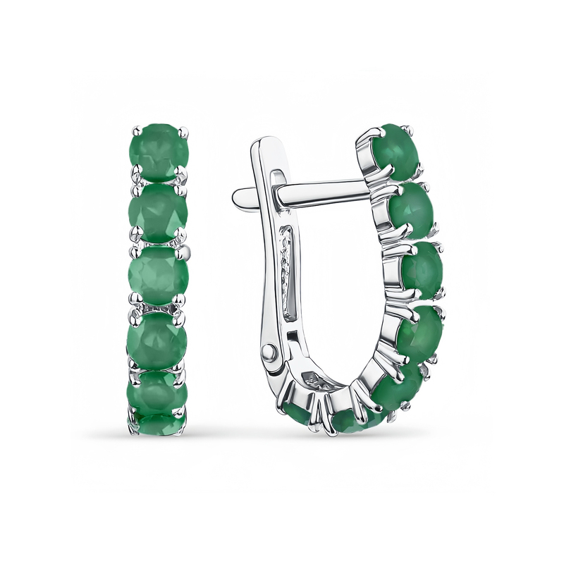 Серебряные серьги с агатами