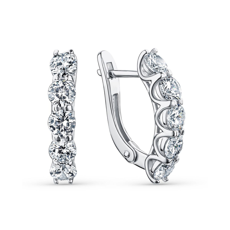 Серебряные серьги с фианитами