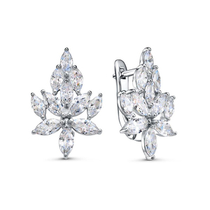 Серебряные серьги с фианитами