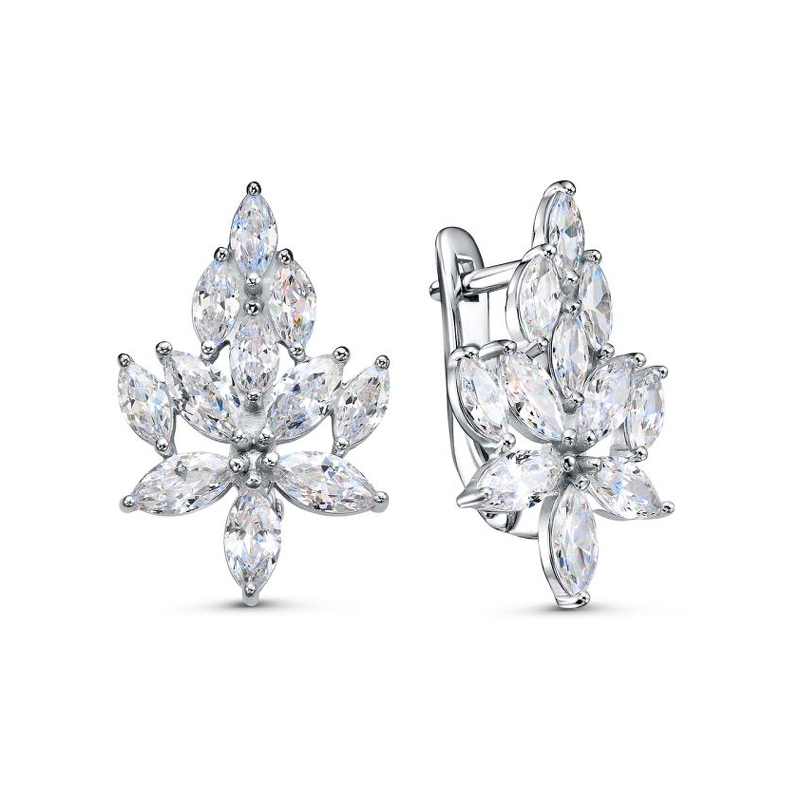 Серебряные серьги с фианитами