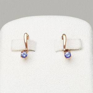 Серебряные серьги с танзанитом