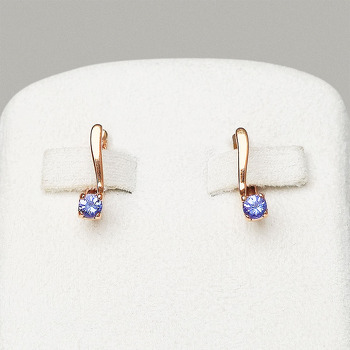 Серебряные серьги с танзанитом