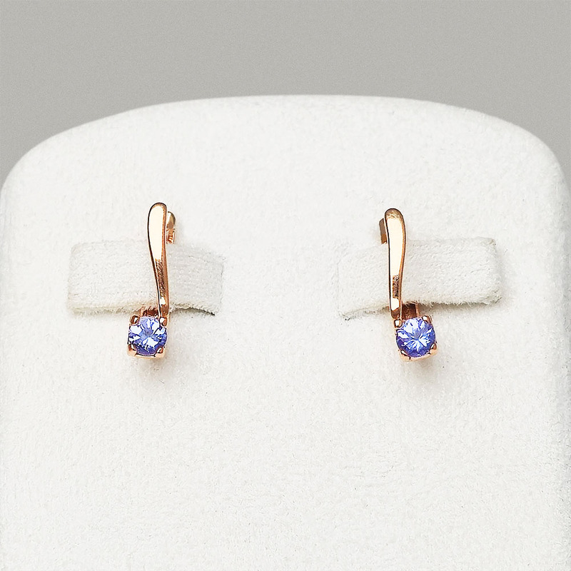 Серебряные серьги с танзанитом