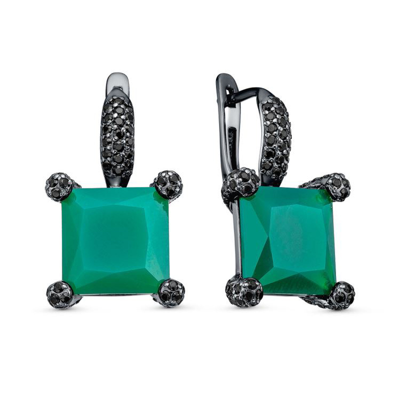 Серебряные серьги с агатами