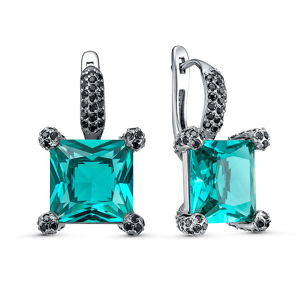 Серебряные серьги с раухтопазами