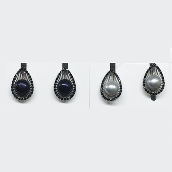 Серебряные серьги с жемчугами