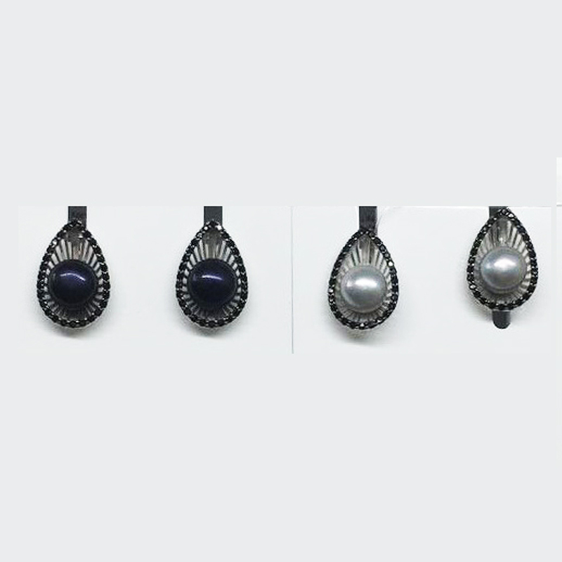 Серебряные серьги с жемчугами