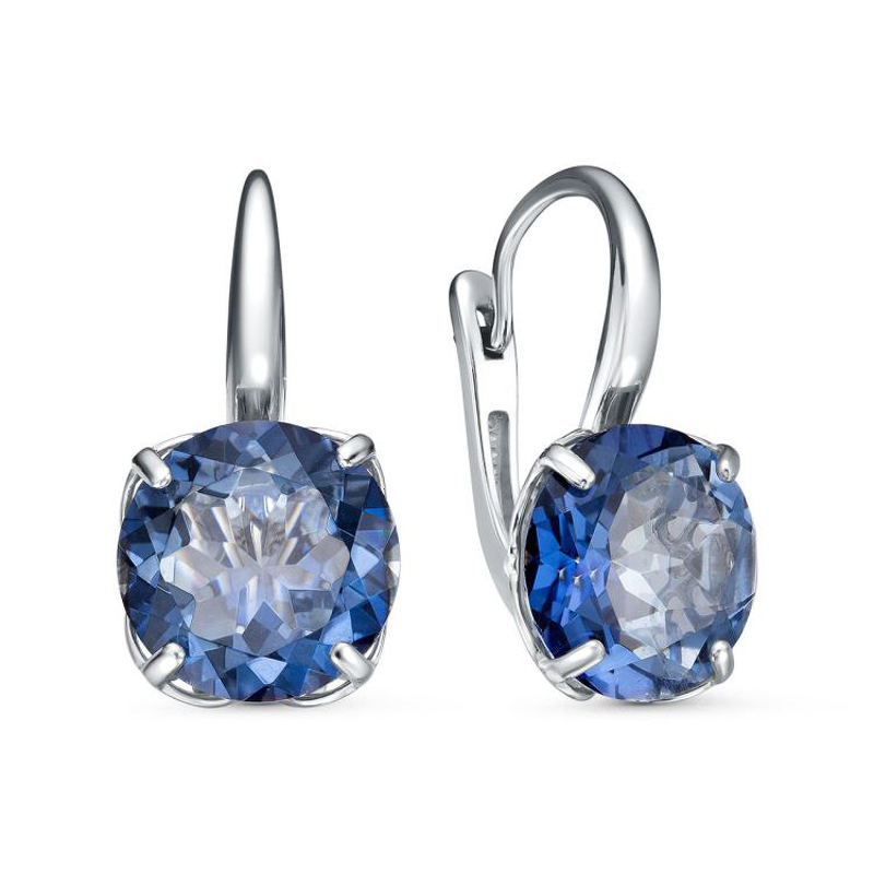 Серебряные серьги с горным хрусталем