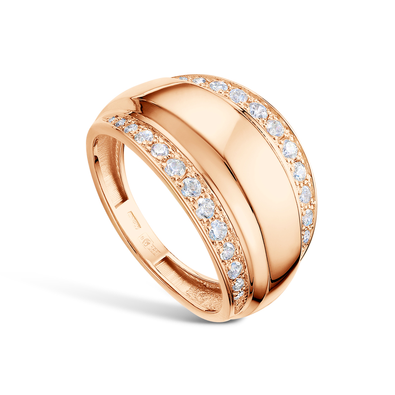 Золотое кольцо с фианитами