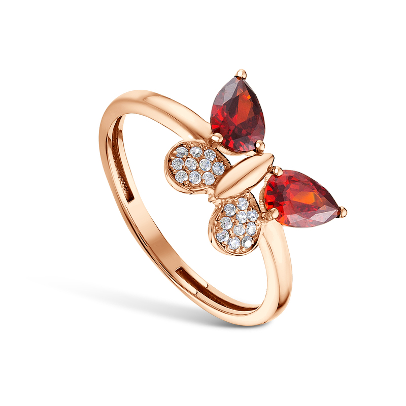 Золотое кольцо с фианитами