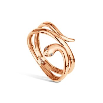 Золотое кольцо с фианитами «Искушение»