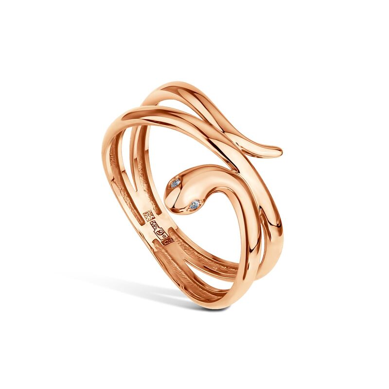 Золотое кольцо с фианитами «Искушение»