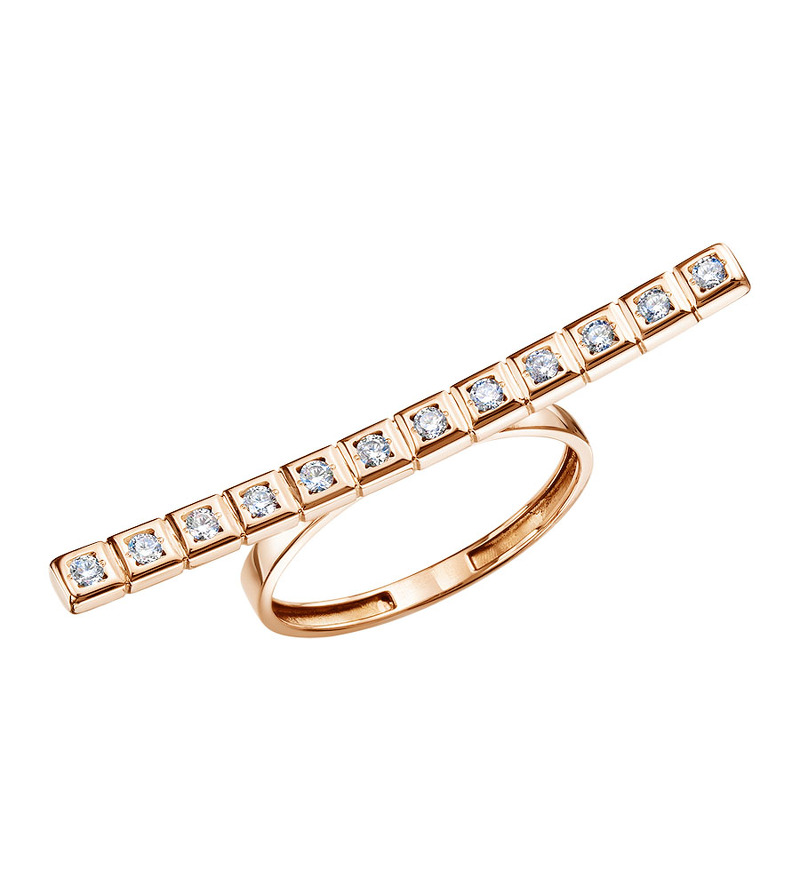 Золотое кольцо с фианитами