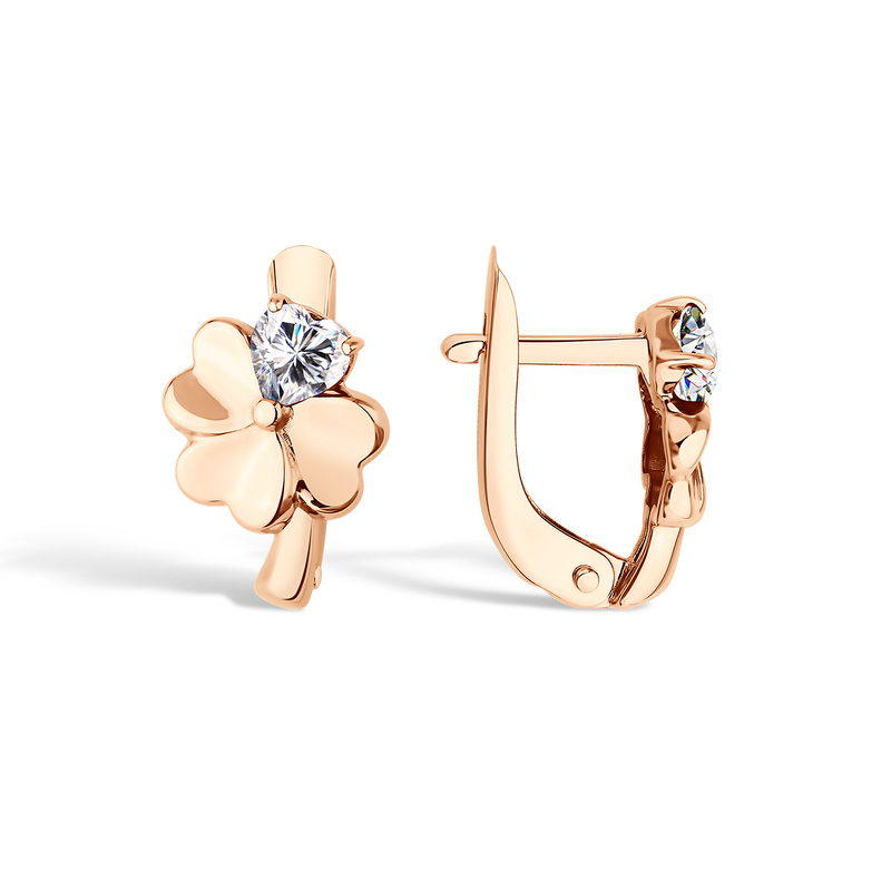 Серьги из золота с фианитами