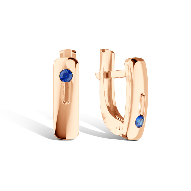 Золотые серьги с фианитом